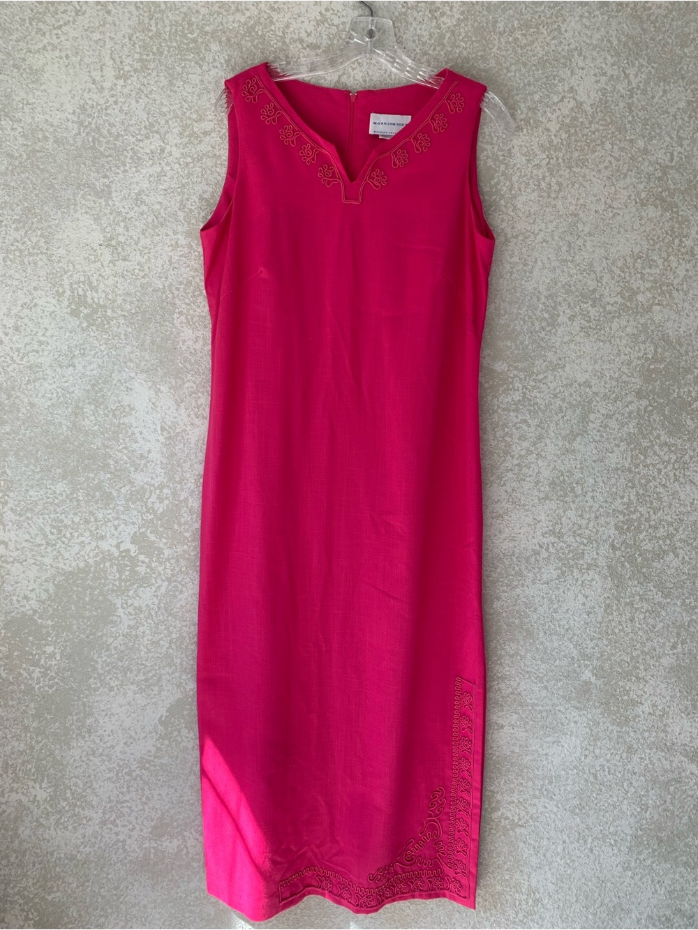 Morningside Designer Collection Pink Soutache Embroidered Long Dress Size 8